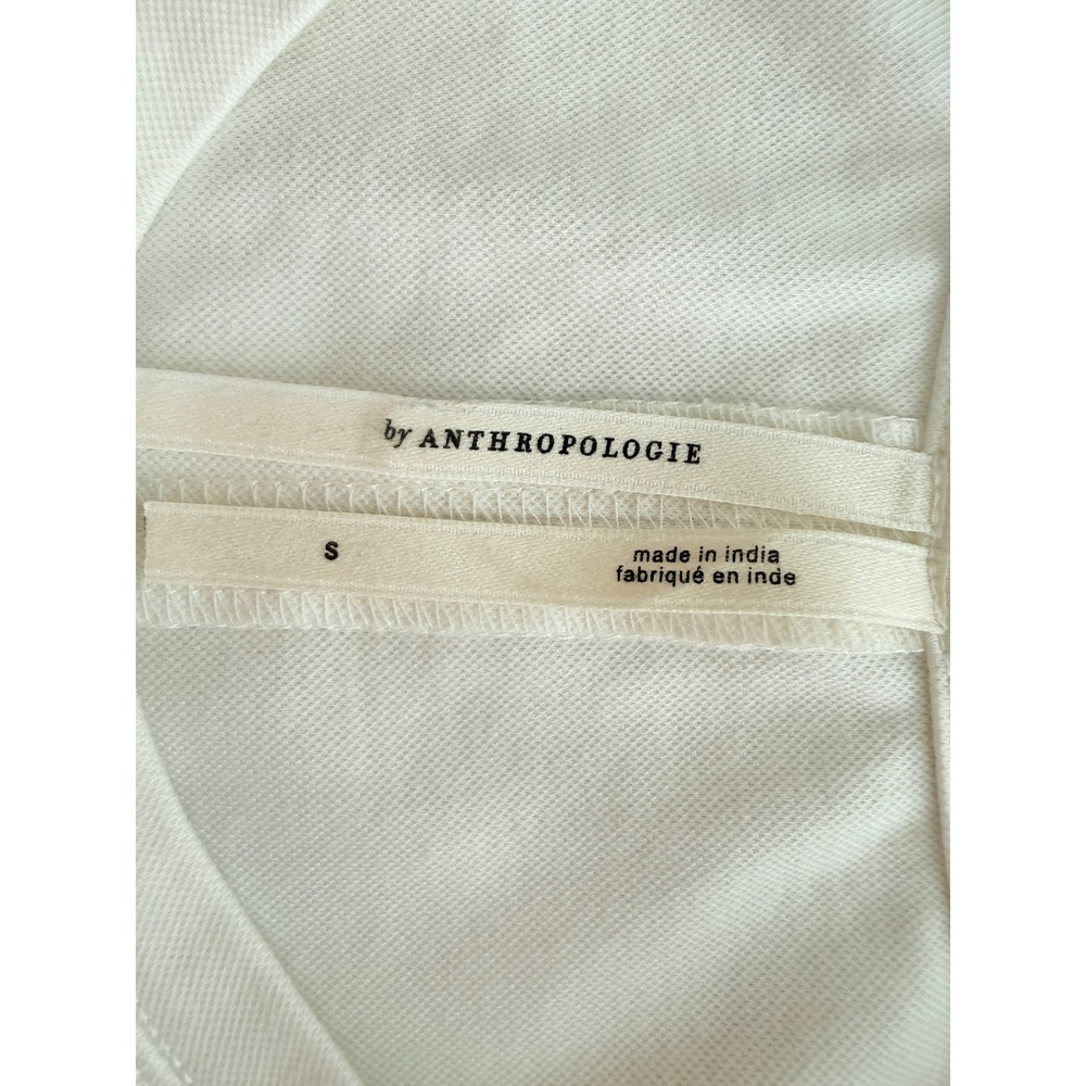 Anthropologie Open Back Striped Twofer Tank Top White Blue Cutout Back Small - Picture 12 of 13